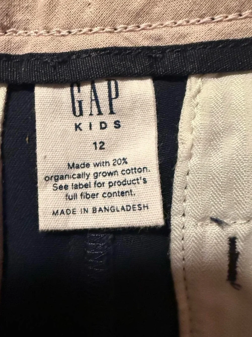 Gap Kids Uniform/ summer Khaki Shorts in navy blue size 12 boys